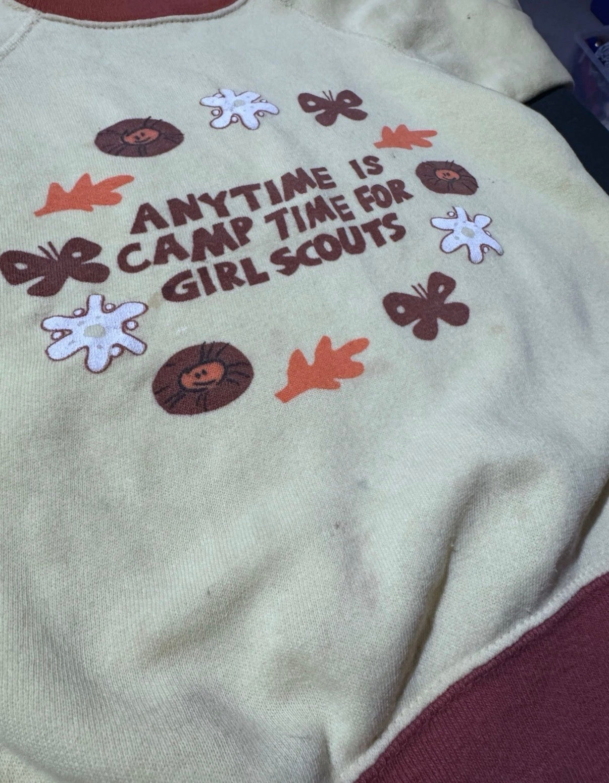 Vintage 60’s 70s Girl Scouts Camp Time Girls Sz 8 1960s 1970s Rare Sweatshirt