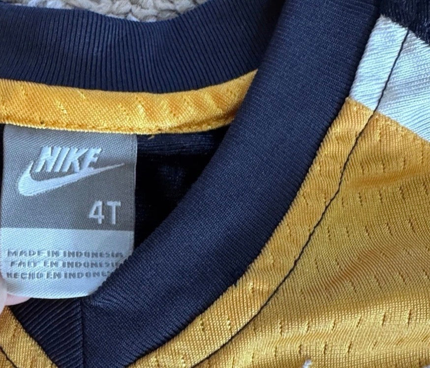 Vintage Nike Jersey 4T 90s Y2K Kids Shirt Yellow Basketball Swoosh Mesh