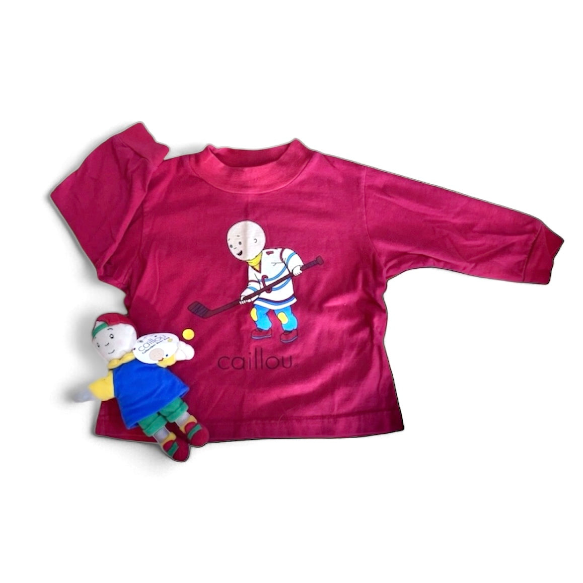 Vintage Y2K 90s Caillou Shirt 2T Pop Culture Cartoon Kids PBS + Stuffy