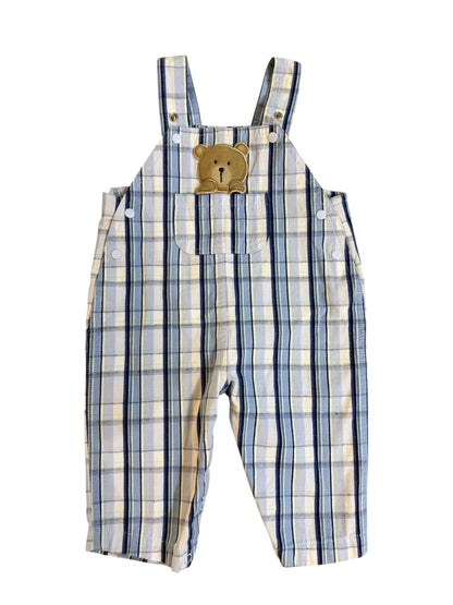 Y2K Just One Year (Carter’s) Plaid Overalls w/ Bear Pocket 9M