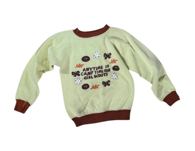 Vintage 60’s 70s Girl Scouts Camp Time Girls Sz 8 1960s 1970s Rare Sweatshirt