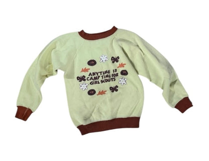 Vintage 60’s 70s Girl Scouts Camp Time Girls Sz 8 1960s 1970s Rare Sweatshirt
