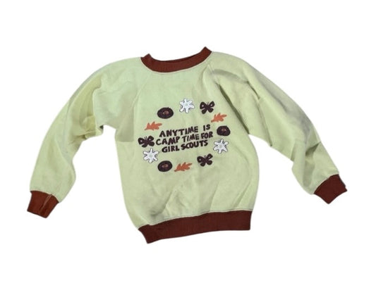 Vintage 60’s 70s Girl Scouts Camp Time Girls Sz 8 1960s 1970s Rare Sweatshirt