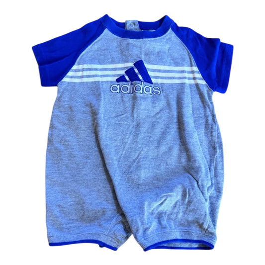 Vintage Adidas Romper Kids 18M Y2K Grey Blue One Piece