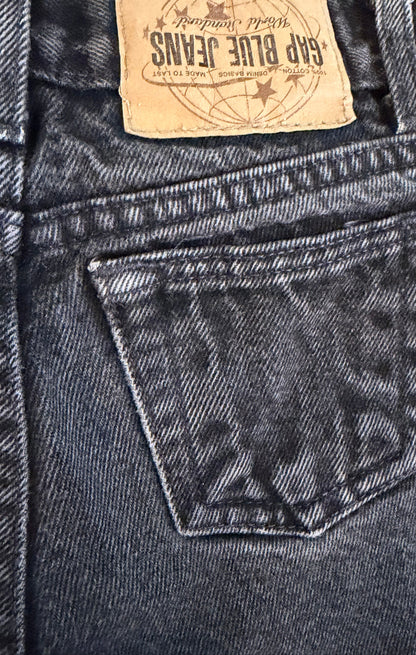 GAP Blue Jeans Loose Fit in Black Wash Size 4 *Rare Factory Flip*