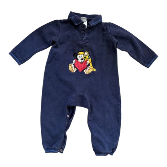 Vintage Disney Store Mickey Mouse Pluto Sweatshirt Romper 18 Months