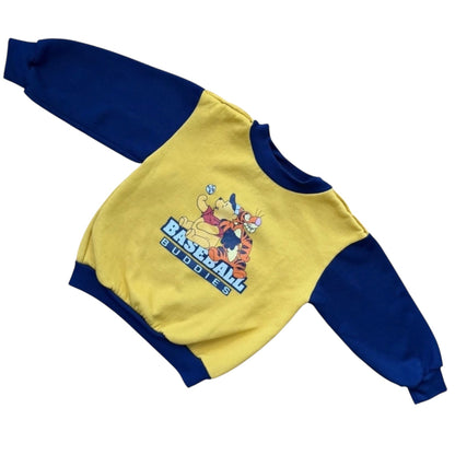 VTG Disney Pooh Sweatshirt Youth Size 4T Yellow Navy Tigger Baseball