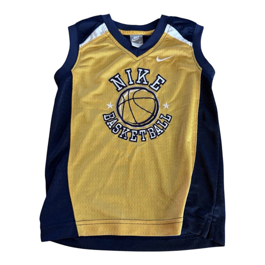 Vintage Nike Jersey 4T 90s Y2K Kids Shirt Yellow Basketball Swoosh Mesh