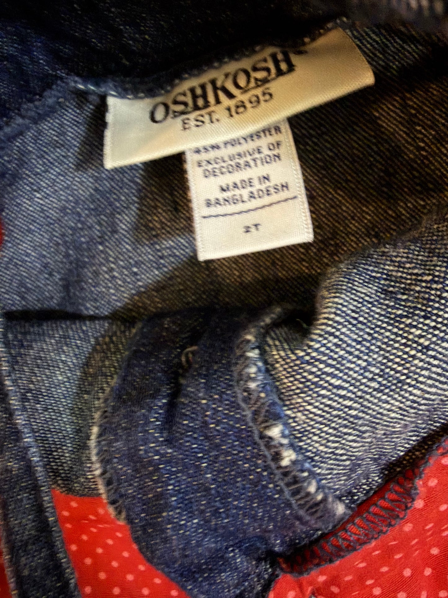 OshKosh Denim Sundress w/ Floral Embroidery — 2T