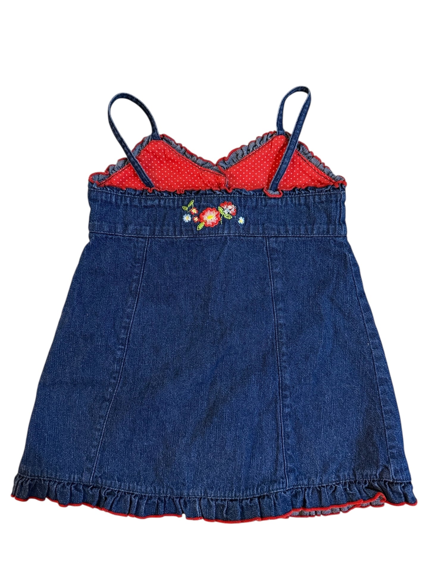 OshKosh Denim Sundress w/ Floral Embroidery — 2T
