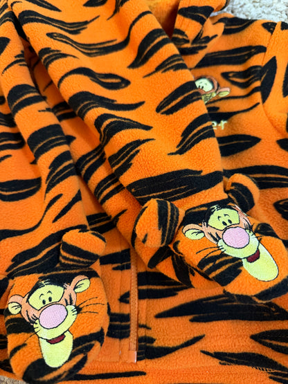 NWT Vintage Disney Tigger Tiger-Stripe Fleece Hoodie & Pants Set — 6/9M